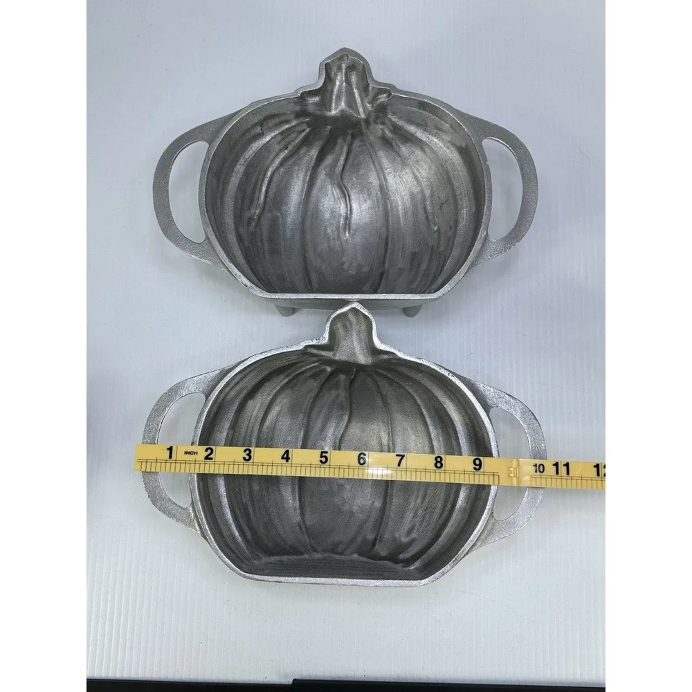 Martha Stewart by Mail 3D 2 pc Pumpkin Cake Pan Mold Heavy Cast Aluminum